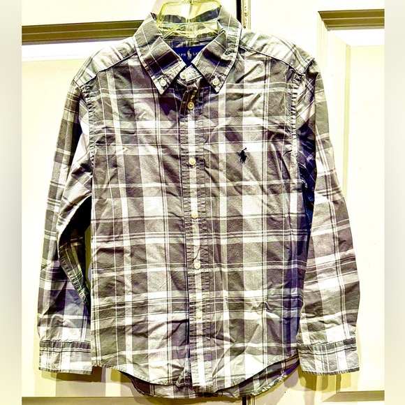 Polo Ralph Lauren Gray Plaid Casual Button Down - Picture 1 of 3